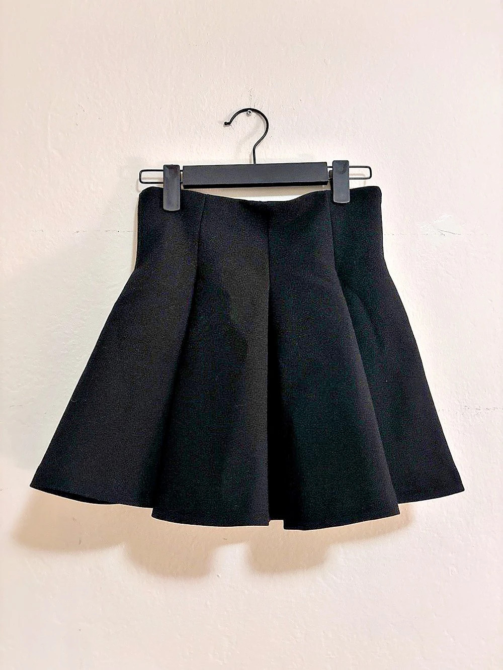 ZARA Black Pleated A-Line Mini Skirt NWT